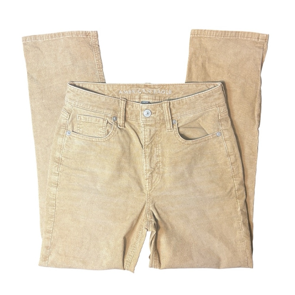 American Eagle Tan Corduroy Pants Womens Size 2 Stretch Khaki Casual Fall